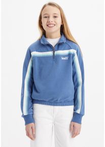 Sweatshirt LEVI'S KIDS, M&auml;dchen, Gr. 8 (128), blau (true navy), Sweatware, Obermaterial: 60% Baumwolle, 40% Polyester, kontrastfarbene Details, B&uuml;ndchen, Sweatshirts Sweatshirt, mit Streifen - for Girls