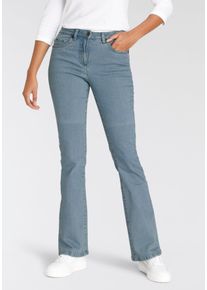 Bootcut-Jeans Arizona, Damen, Gr. 46, N-Gr, blau (bleached), Denim/Jeans, Obermaterial: 98% Baumwolle, 2% Elasthan, clean, Basic, comfort fit lang, Jeans Bootcut-Jeans, hohe Leibh&ouml;he