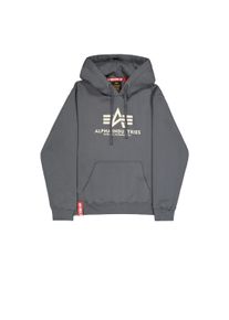 Hoodie Alpha Industries "Basic Hoodie BL", Herren, Gr. M, grau (grauschwarz), Obermaterial: 80% Baumwolle, 20% Polyester, regular fit, Sweatshirts Hoodie