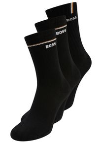 Basicsocken BOSS "3P QS Iconic CC SP W", Damen, Gr. 35-38, schwarz (schwarz 001), Baumwollmischung, Socken Basicsocken, kontrastfarbene Details, Topseller