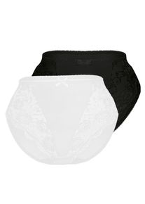 Sassa Mode Miederslip SASSA "Classic Lace", Damen, Gr. 48, schwarz-wei&szlig; (wei&szlig;, schwarz), Obermaterial: 85% Polyamid, 15% Elasthan, unifarben, normal, Unterhosen Miederslip, mit Spitzeneinsatz, Topseller