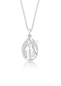 Kette mit Anh&auml;nger Elli "Halskette Kreuz Marienbild Glaube Religion 925 Silber" Gr. 45, silber, Halsketten, Damen, 45, ohne Stein, Silber 925 (Sterlingsilber), Kette mit Anh&auml;nger