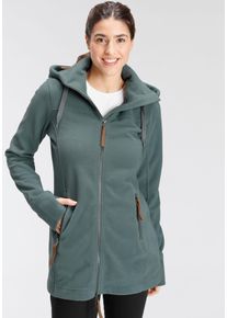 Fleecejacke Polarino, Damen, Gr. 42, grau (graugr&uuml;n), Fleece, Obermaterial: 100% Polyester, unifarben, angesetztes B&uuml;ndchen mit Daumenl&ouml;chern, Jacken Fleecejacke, aus Fleece, atmungsaktiv, schnell trocknend, Topseller