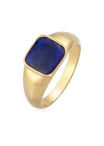 Siegelring Elli Premium "Ring Siegelring Sodalith Quadrat Klassik 925 Silber" Gr. 56, gold, Fingerringe, Damen, 56, ohne Stein, Silber 925 (Sterlingsilber), 9mm, Siegelring