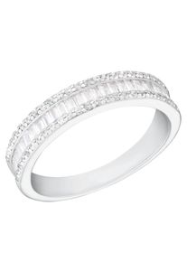 Fingerring Amor "Silver Classic" Gr. 56, silber (silberfarben, kristallwei&szlig;), Fingerringe, Damen, 56, Silber 925 (Sterlingsilber), 3mm, Fingerring, mit Zirkonia (synth.)
