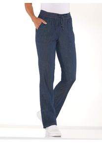 Schlupfjeans Classic Basics, Damen, Gr. 46, Normalgr&ouml;&szlig;en, blau (blau, stone, washed), 100% Baumwolle, unifarben, lang, Jeans Schlupfjeans