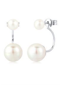 Paar Ohrstecker Elli "Ohrringe Front-Back S&uuml;&szlig;wasserzuchtperle 925 Silber" Gr. 21, wei&szlig;, Ohrringe, Damen, ohne Stein, Silber 925 (Sterlingsilber), Paar Ohrstecker