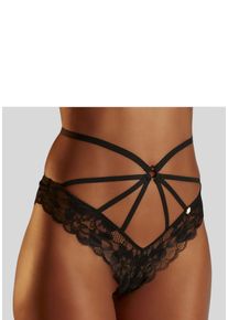 Tanga JETTE, Damen, Gr. 44/46, schwarz, Microtouch, Obermaterial: 90% Polyamid, 10% Elasthan, figurbetont, Unterhosen Tanga, mit aufregendem B&auml;nder-Design, Topseller