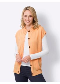 Strickweste Classic Basics, Damen, Gr. 46, rot (apricot), 100% Polyacryl, unifarben, Westen Strickweste