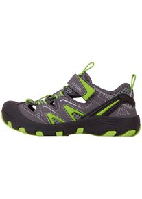 Outdoorsandale Kappa, M&auml;dchen, Gr. 28, grau (grau, gr&uuml;n), Kunstfaser, Synthetik, mehrfarbig, Schuhe Outdoorsandale, mit robuster Zehenkappe