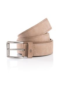 Lederg&uuml;rtel Tom Tailor "TTJAY", Herren, Gr. 105, grau (taupe), Rindsleder, unifarben, G&uuml;rtel Lederg&uuml;rtel, mit silberfarbener Schlie&szlig;e