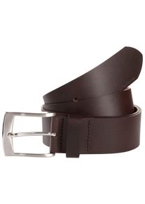 Lederg&uuml;rtel Tom Tailor "TTANDREW", Damen, Gr. 120, braun (dunkelbraun), Rindsleder, unifarben, G&uuml;rtel Lederg&uuml;rtel, 4 cm breit, Herreng&uuml;rtel, Jeans und Casual, bis Gr. 120