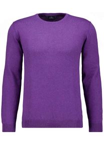 Rundhalspullover Ragman, Herren, Gr. 52, lila (violett), Strick, 95% Baumwolle 5% Cashmere, Rundhals, Pullover Rundhalspullover