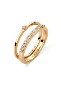 Ring-Set Elli DIAMONDS "Ring Laborgez&uuml;chteten Diamant Wei&szlig; (0.015 ct) 2er Set 925 Sterling Silber" Gr. 56, gold, Fingerringe, Damen, 56, Silber 925 (Sterlingsilber), Ring-Set