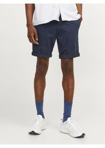 Jack & Jones Chinoshorts JACK & JONES "JPSTBOWIE JJSHORT SA", Damen, Gr. XXL, N-Gr, blau (navy blazer), Web, Obermaterial: 98% Baumwolle, 2% Elasthan, unifarben, slim fit kniefrei, Hosen Chinoshorts