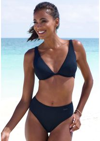 B&uuml;gel-Bikini ELBSAND, Damen, Gr. 36, Cup F, schwarz, Recycling-Polyamid, strukturiert, unifarben, Bikini-Sets B&uuml;gel-Bikini, aus trendiger Rippware