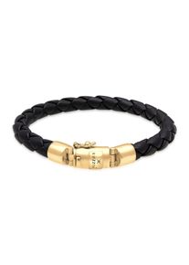 Lederarmband Kuzzoi "Armband Herren Lederarmband Kastenverschluss 925 Silber" Gr. 230, gold, Armb&auml;nder, Herren, 230, Silber 925 (Sterlingsilber), Lederarmband