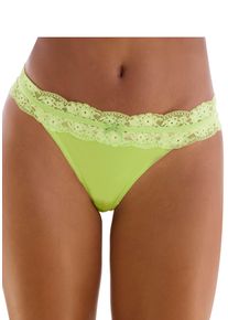 String Vivance "Anisa", Damen, Gr. 44/46, gr&uuml;n (lime), Spitze, Obermaterial: 86% Polyamid, 14% Elasthan, Unterhosen String, mit blumiger Spitze rundherum am Bund, Topseller