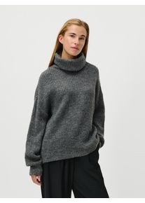 Strickpullover LEGER "Jarine, LeGer by Lena Gercke", Damen, Gr. 34, anthrazit, Strick, Obermaterial: 56% Polyacryl, 44% Polyamid, loose fit h&uuml;ftlang, Rundhals, eingesetzt gerader Abschluss, Pullover Strickpullover, Loose fit mit Rundhalsausschnitt