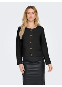 Strickjacke Only "ONLLAURA LIFE LS O-NECK CARDIGAN CC KNT", Damen, Gr. XS (34), schwarz, Strick, Obermaterial: 50% Baumwolle, 50% Polyester, unifarben, regular fit, Rundhals, Strickjacken Strickjacke