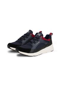 Sneaker Tommy Hilfiger "MODERN COMFORT RUN OUTDOOR", Herren, Gr. 45, blau (dunkelblau), Leder, Synthetik, Schuhe Sneaker, Freizeitschuh, Schn&uuml;rschuh im coolen Materialmix