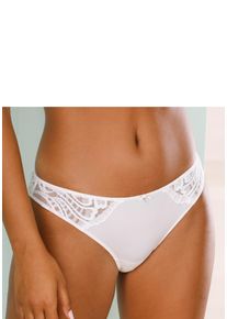 Tanga Lascana "Flora", Damen, Gr. 48/50, beige (champagner), Spitze, Obermaterial: 89% Polyamid, 11% Elasthan, Unterhosen Tanga, hinten aus leicht transparenter Spitze