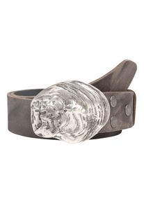 Lederg&uuml;rtel RETTUNGSRING G&Uuml;RTEL, Damen, Gr. 80, grau, G&uuml;rtel Lederg&uuml;rtel