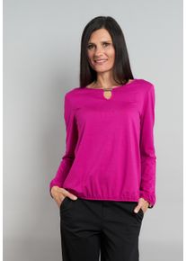 Langarmshirt Seidel Moden, Damen, Gr. 44, magenta, Jersey, Obermaterial: 94% Viskose, 6% Elasthan, unifarben, regular fit taillenbedeckt, Rundhals, elastischer Bund, Shirts Langarmshirt, MADE IN GERMANY