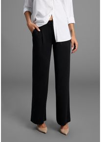 Schlupfhose Laura Scott, Damen, Gr. 46, N-Gr, schwarz, Milano Rib, Obermaterial: 76% Polyester, 20% Viskose, 4% Elasthan, unifarben, figurumspielend lang, Hosen Schlupfhose, aus bequemer, elastischer Ware, Topseller