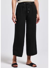 Stoffhose Street One "Style Emee", Damen, Gr. 46, L&auml;nge 26, schwarz, Web, Obermaterial: 100% Viskose, unifarben, normal 7/8-L&auml;nge, Hosen Stoffhose, Sommerhose mit elastischem Bund mit Tunnelzug