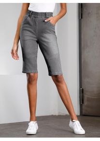 Jeansbermudas Classic Basics, Damen, Gr. 46, Normalgr&ouml;&szlig;en, grau (grau, denim), 81% Baumwolle, 17% Polyester, 2% Elasthan, unifarben, kurz, Jeans Jeansbermudas