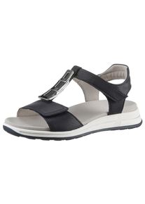 Sandalette Ara "OSAKA-S", Damen, Gr. 36, blau (dunkelblau), Glattleder, unifarben, Schuhe Sandalette, Sommerschuh, Sandale, Keilabsatz, in Komfortweite H (sehr weit)