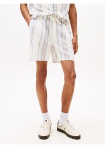 Shorts Tommy Jeans "TJM SLUB STR BEACH SHORT EXT", Herren, Gr. XL, N-Gr, wei&szlig; (ancient wei&szlig; multi stripes), Web, Obermaterial: 100% Baumwolle, Hosen Shorts, modisch gestreift