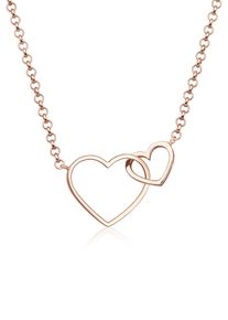 Kette mit Anh&auml;nger Elli "Halskette Herz Unendlichkeit Liebe 925 Silber" Gr. 45, rosa (rosegold), Halsketten, Damen, 45, ohne Stein, Silber 925 (Sterlingsilber), Kette mit Anh&auml;nger