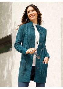 Strickjacke Classic Basics, Herren, Gr. 40, blau (petrol), 100% Polyacryl, unifarben, Strickjacken Strickjacke