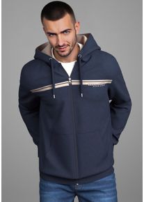 Sweatjacke Bruno Banani, Herren, Gr. M (48/50), marine, Sweatware, Obermaterial: 60% Baumwolle, 40% Polyester, schmal, B&uuml;ndchen, Sweatjacken Sweatjacke, moderner Brustprint