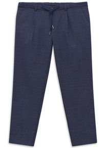 Bundfaltenhose Bugatti "Superior touch", Herren, Gr. 40, L&auml;nge 34, blau (370, marine), 57% Polyester, 22% Wolle, 17% Viskose, 4% Elasthan, unifarben, gerade, unten schmal, Hosen Bundfaltenhose, mit Stretch und easy-care Funktion