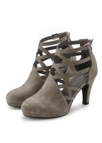 Stiefelette Lascana, Damen, Gr. 41, grau, Obermaterial: 100% Lederimitat. Decksohle: 100% Lederimitat. Futter: 100% Lederimitat. Laufsohle: 100% Synthetik, unifarben, Schuhe Stiefelette, Stiefel, Boots mit Cut-Outs VEGAN, Topseller