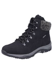 Winterboots Rieker, Damen, Gr. 37, schwarz, Nubuklederimitat, Textil, unifarben, Basic, Schuhe Winterboots, Schn&uuml;rboots, Stiefelette mit TEX-Membran und Warmfutter