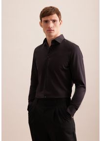 Businesshemd Seidensticker "Schwarze Rose", Damen, Gr. XXL (45), normale &Auml;rmell&auml;ngen, schwarz, 100% Baumwolle, unifarben, slim fit, 2-Knopf-Manschette, Hemden Businesshemd, Slim 1/1 Kentkragen Uni