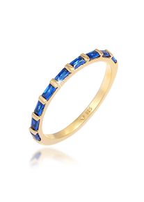 Silberring Elli Premium "Ring Bandring Rechteck Saphir Blau 925 Silber" Gr. 58, gold, Fingerringe, Damen, 58, Silber 925 (Sterlingsilber), Silberring