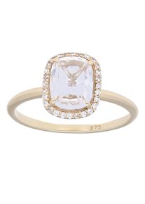 Goldring Firetti "Schmuck Geschenk Gold 375 Damenring Goldring" Gr. 18, gold (gelbgoldfarben, kristallwei&szlig;), Fingerringe, Damen, 18, Gelbgold 375, Goldring, mit Zirkonia (synth.)