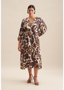 Sommerkleid Seidensticker "Schwarze Rose", Damen, Gr. 5XL50, Normalgr&ouml;&szlig;en, blau, 100% Viskose, Paisley, regular fit, V-Ausschnitt, Kleider Sommerkleid, 3/4 V-Neck Paisley