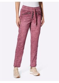 Webhose Heine, Damen, Gr. 46, Normalgr&ouml;&szlig;en, rot (bordeaux), 98% Baumwolle, 2% Elasthan, gemustert, unifarben, Hosen Webhose