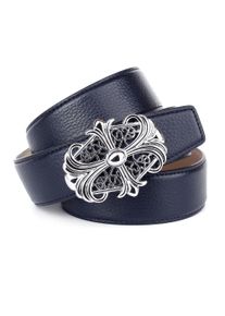 Lederg&uuml;rtel Anthoni Crown, Damen, Gr. 105, blau (dunkelblau), Leder, unifarben, G&uuml;rtel Lederg&uuml;rtel, in dunkelblau mit Unterf&uuml;hrung und Ton in Ton Steppung