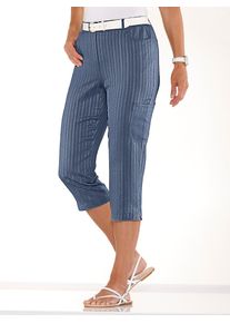 Caprihose Classic Basics, Damen, Gr. 46, Normalgr&ouml;&szlig;en, blau (rauchblau), 100% Polyester, unifarben, 3/4-L&auml;nge, Hosen Caprihose