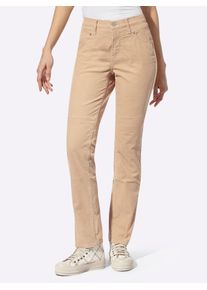 Cordhose Heine, Damen, Gr. 46, Normalgr&ouml;&szlig;en, braun (camel), 98% Baumwolle, 2% Elasthan, unifarben, lang, Hosen Cordhose