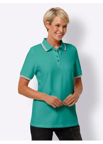 Poloshirt Classic Basics "Poloshirt", Damen, Gr. 48, gr&uuml;n (smaragd), 95% Baumwolle, 5% Elasthan, gemustert, gestreift, Shirts Poloshirt