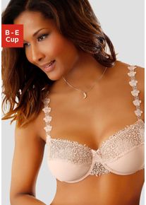 B&uuml;gel-BH Nuance, Damen, Gr. 80, Cup E, beige (puder), Spitze, Obermaterial: 50% Polyester, 30% Polyamid, 20% Elasthan, BHs B&uuml;gel-BH, mit sch&ouml;ner Stickereispitze am Obercup und den Tr&auml;gern, Dessous