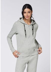 Kapuzensweatjacke Chiemsee, Damen, Gr. XXL (44), grau (neutral gray melange), 90% Baumwolle, 10% Viskose, Sweatjacken Kapuzensweatjacke